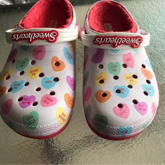 CROCS x SWEETHEARTS Clog 6 Jr's 7.5 Womens White Red Multi Limited Edition Lined - Picture 5 of 8